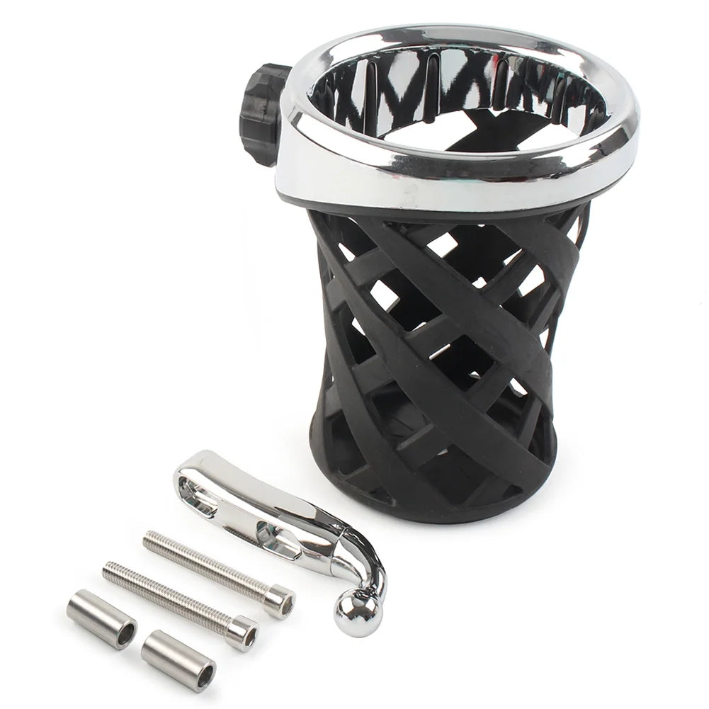 Motorcycle Handlebar Cup Holder with Mesh Basket Mount P399