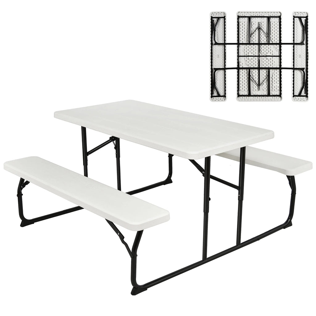 Folding Picnic Table Bench Set Grey D13559