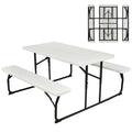 Folding Picnic Table Bench Set Grey D13559