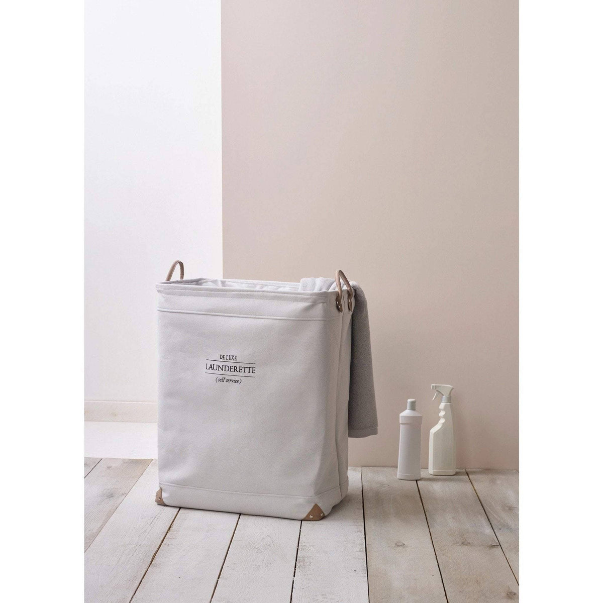 Beige Laundry Basket with Carry Handles and Liner O514081