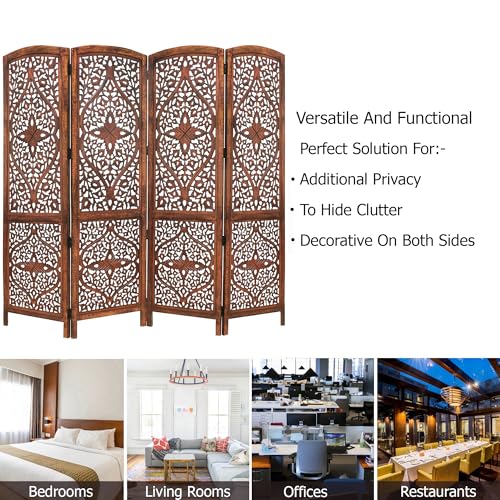 4 Panel Folding Wood Room Divider C536