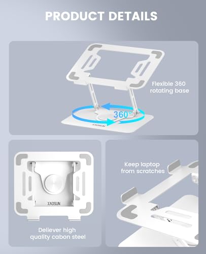 White 360° Rotating Laptop Stand F619