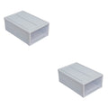 2 pcs Stackable Transparent Storage Box Drawer-type Clothes Shoes Organizer C8517
