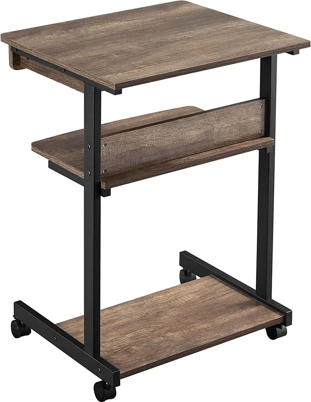 Rolling Computer Desk with Wheels Taupe Wood W603636