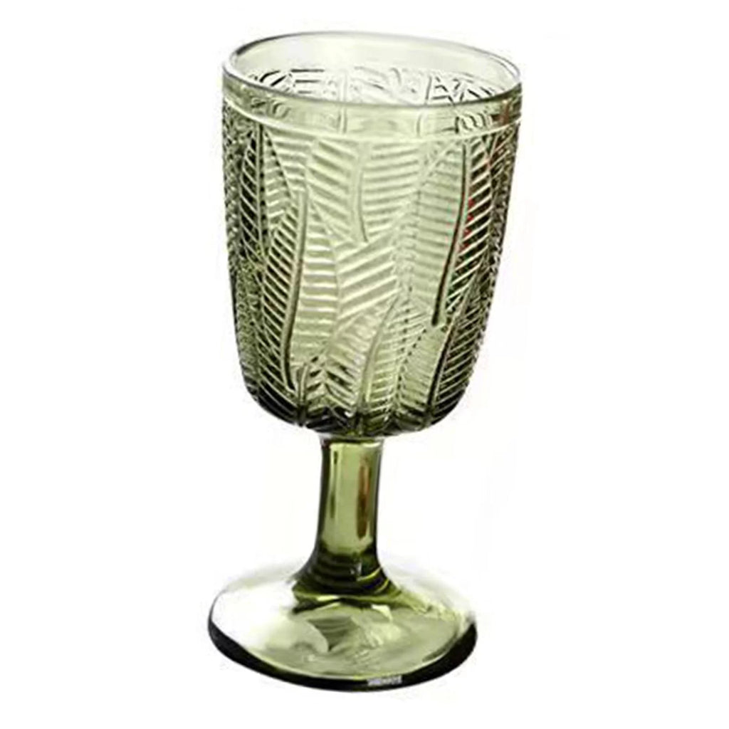 Green Embossment Texture Glass Goblet H70324