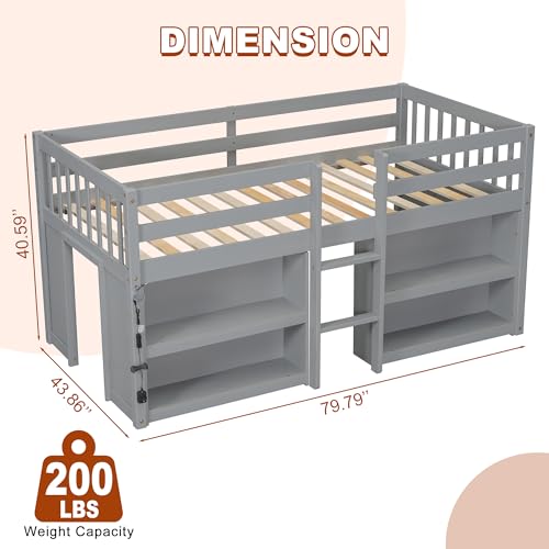 Twin Over Twin Solid Wood Bunk Bed with Trundle and Storage Stairway K650