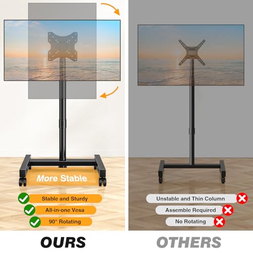 Rolling TV Stand for 13-50 Inch Flat Curved TV with Wheels D431
