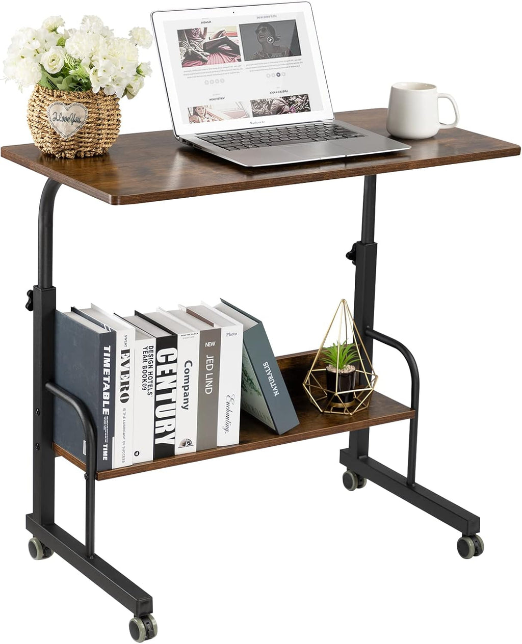 Black Mobile Side Table with Wheels A620950