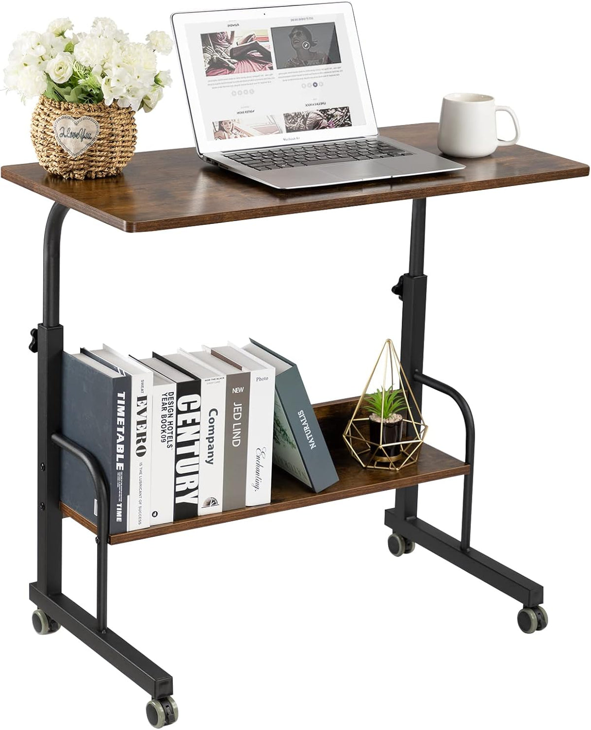 Black Mobile Side Table with Wheels A620950