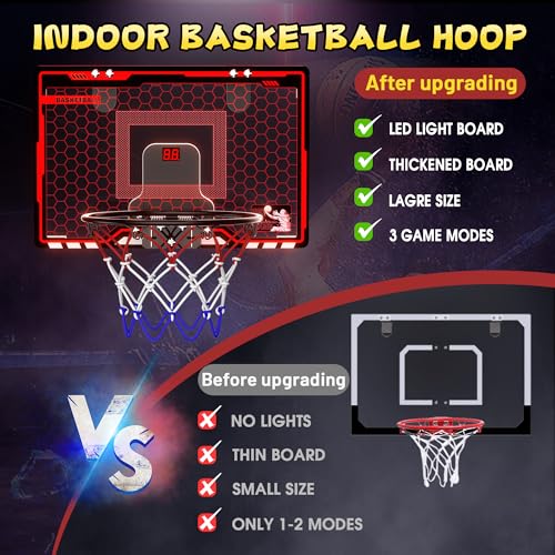 Indoor Basketball Hoop with LED Light and Scoreboard T11691