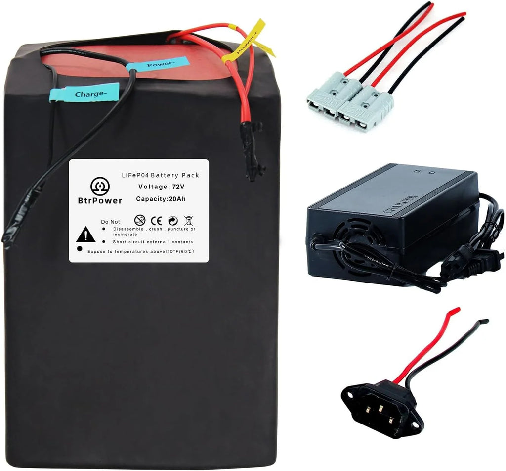 72V 20AH Lithium LiFePO4 Ebike Battery with 5A Charger F3210