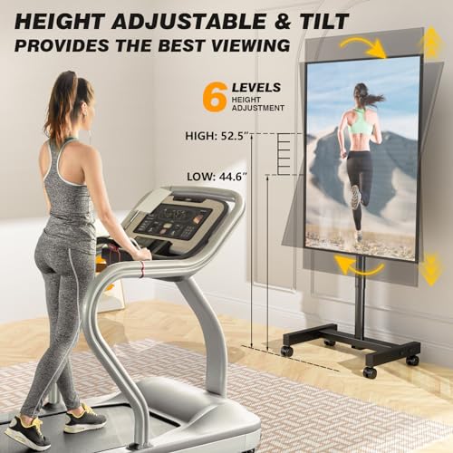 Rolling TV Stand for 13-50 Inch Flat Curved TV with Wheels D431