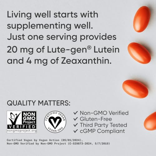 Lutein and Zeaxanthin Capsules - 120 Veggie Softgels X805421