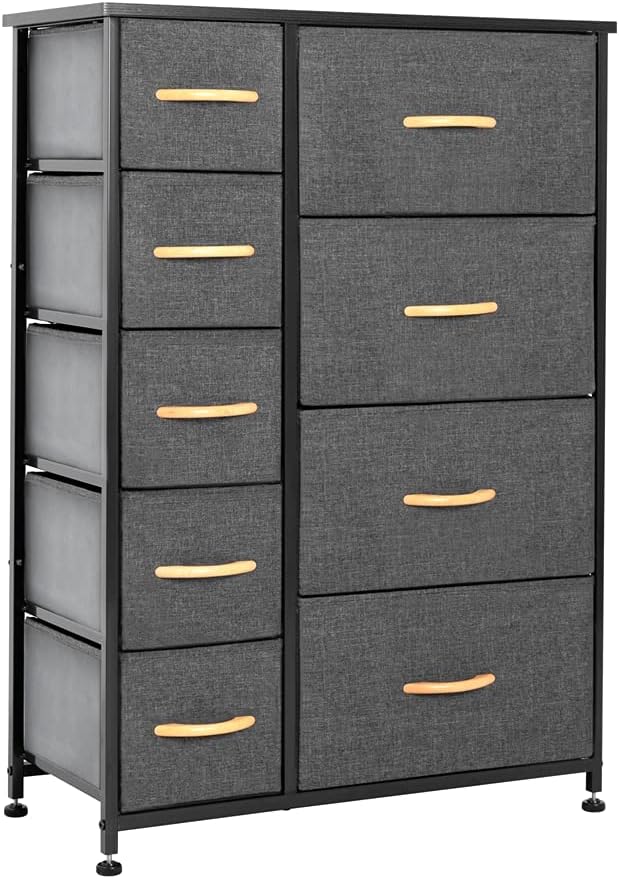 9 Drawers Vertical Dresser Storage Tower with Fabric Bins O6340