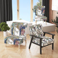 White Floral Paisley Upholstered Accent Chair H292
