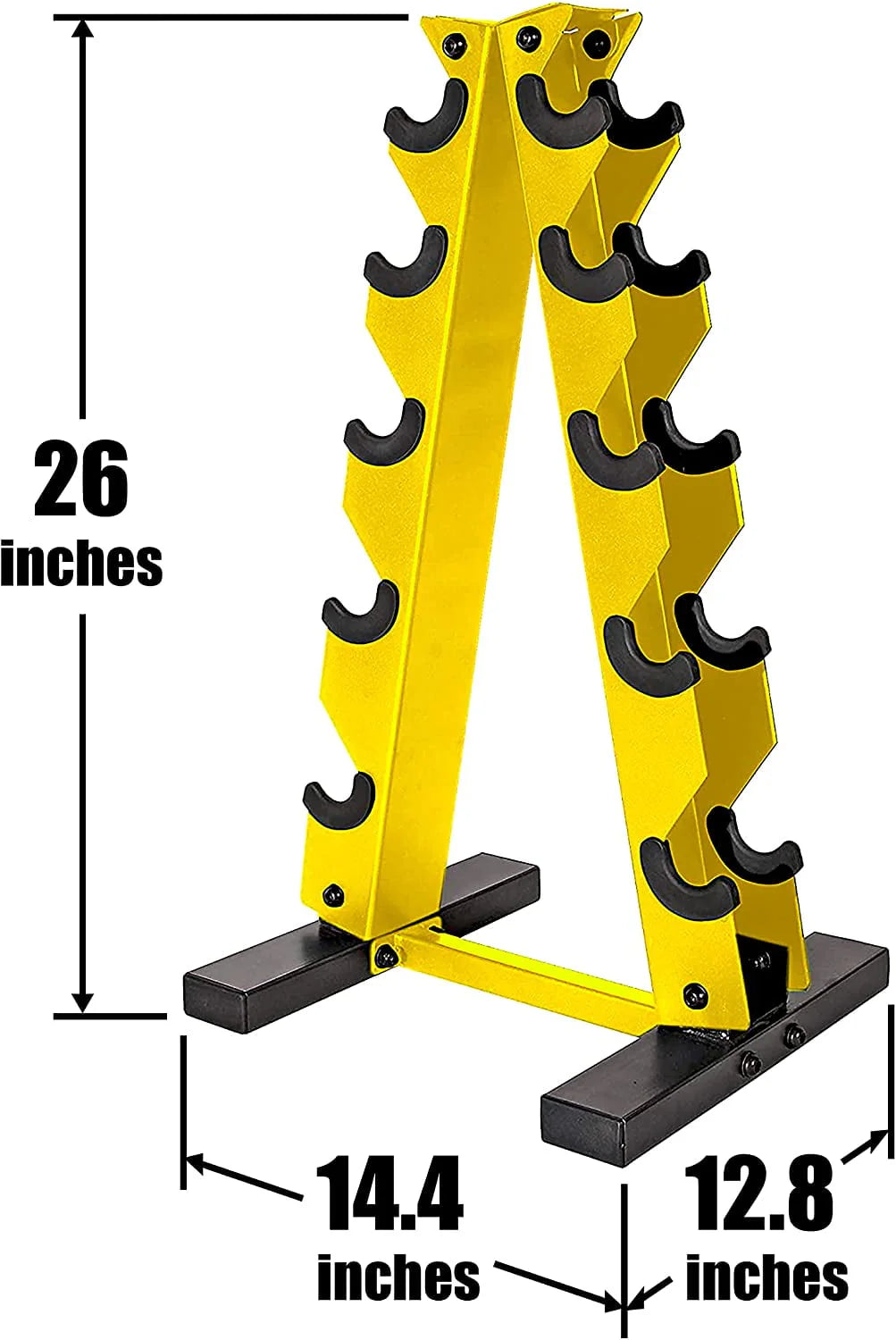 5-25 Lb. Rubber Coated Hex Dumbbell Set with Storage Rack N57976
