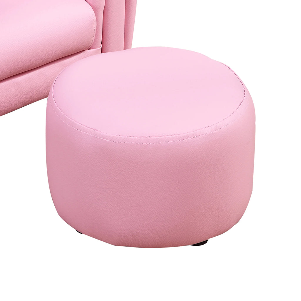 Pink Kids Sofa Chair with Ottoman O752498