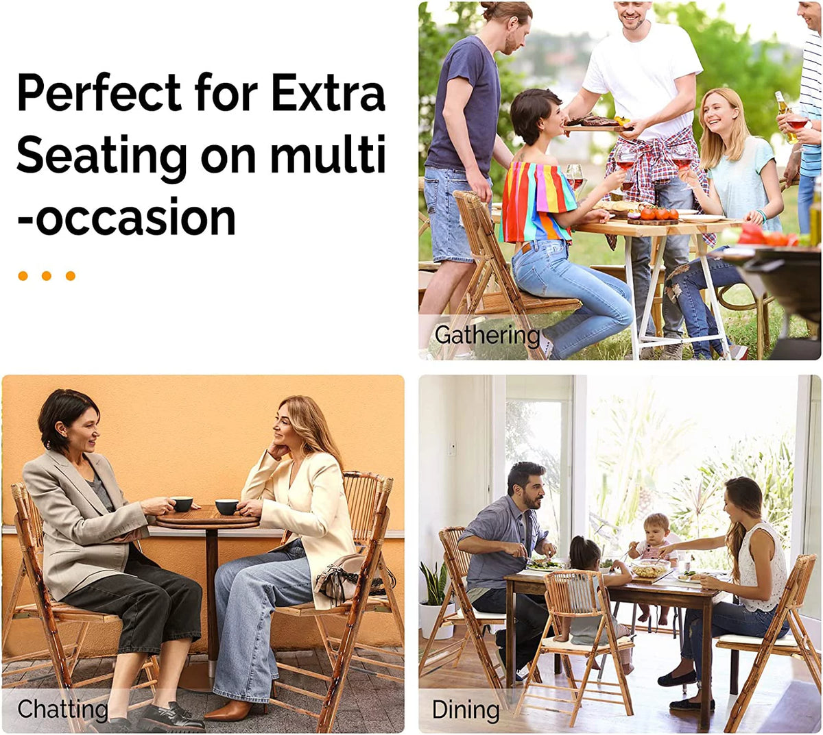 Bamboo Folding Chair 4 Pack H392