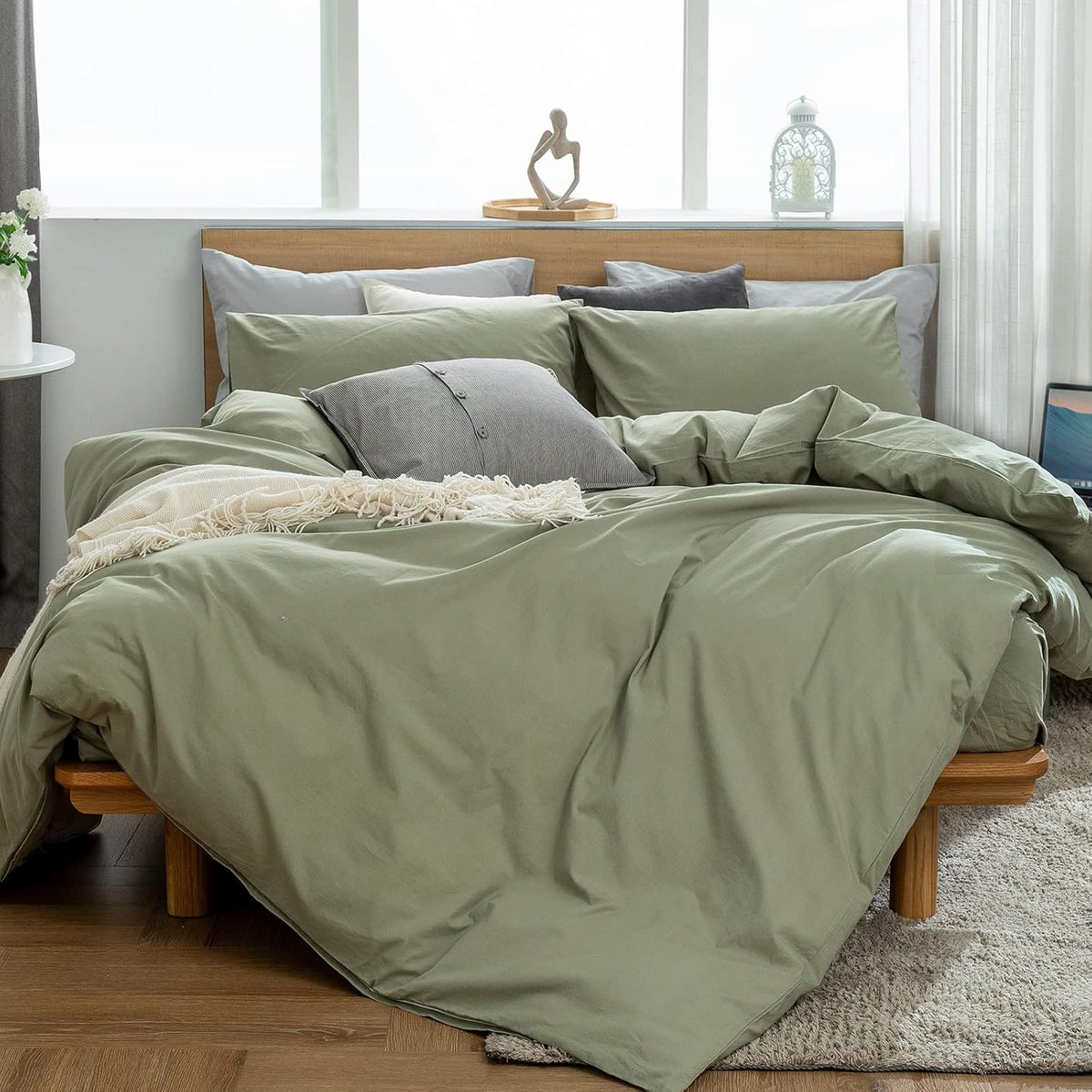 Queen 3 PCs Percale Cotton Duvet Cover Set O307