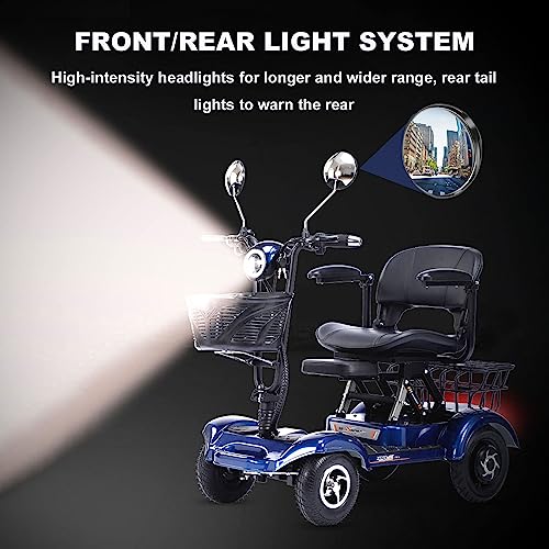 Red Folding Mobility Scooter with Lights P5507