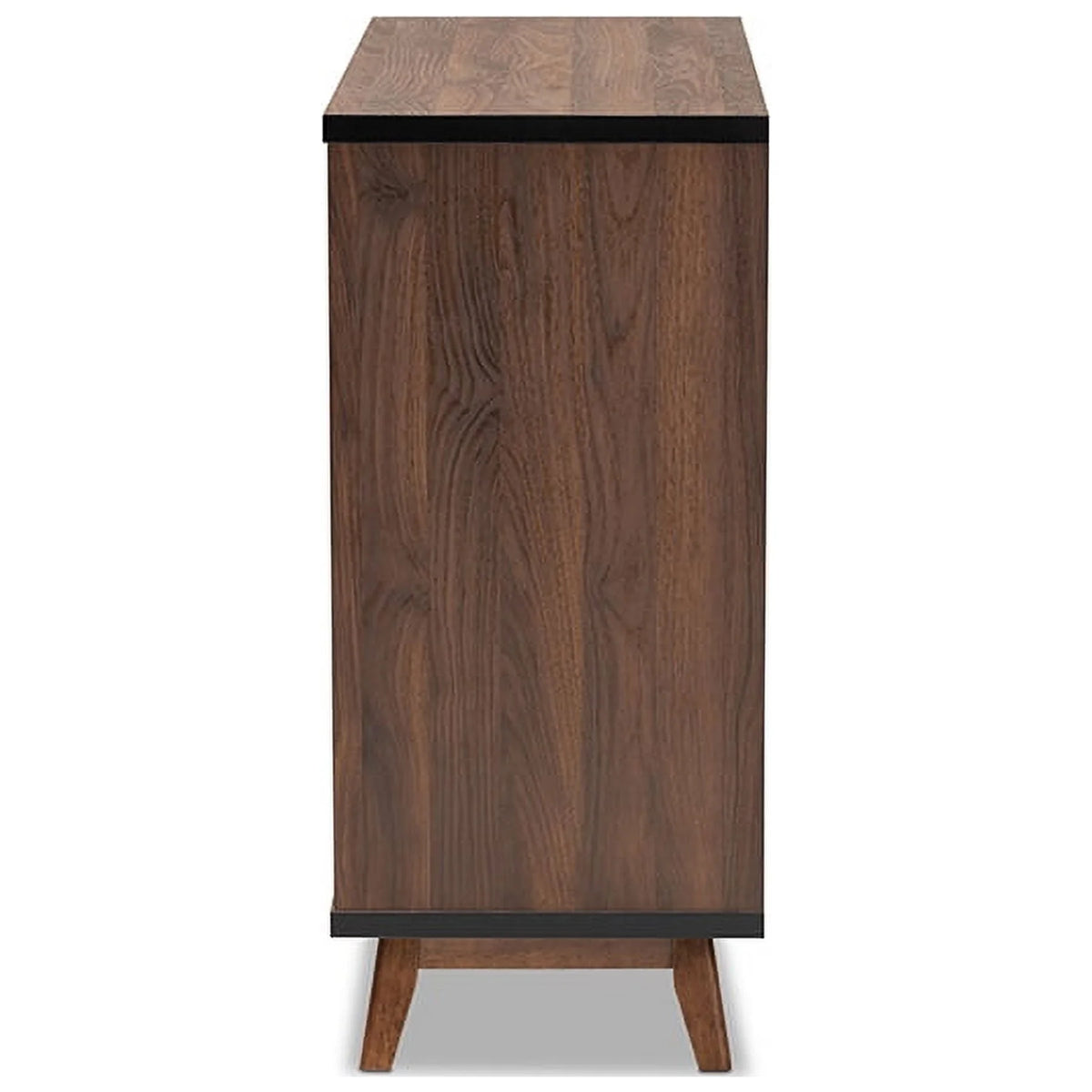 Walnut Brown and Black Wood Wine Storage Cabinet U643