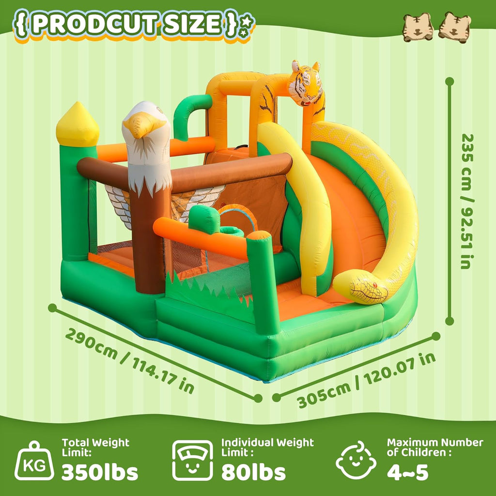 Inflatable Bouncy Castle with Slide and Basketball Hoop V923906