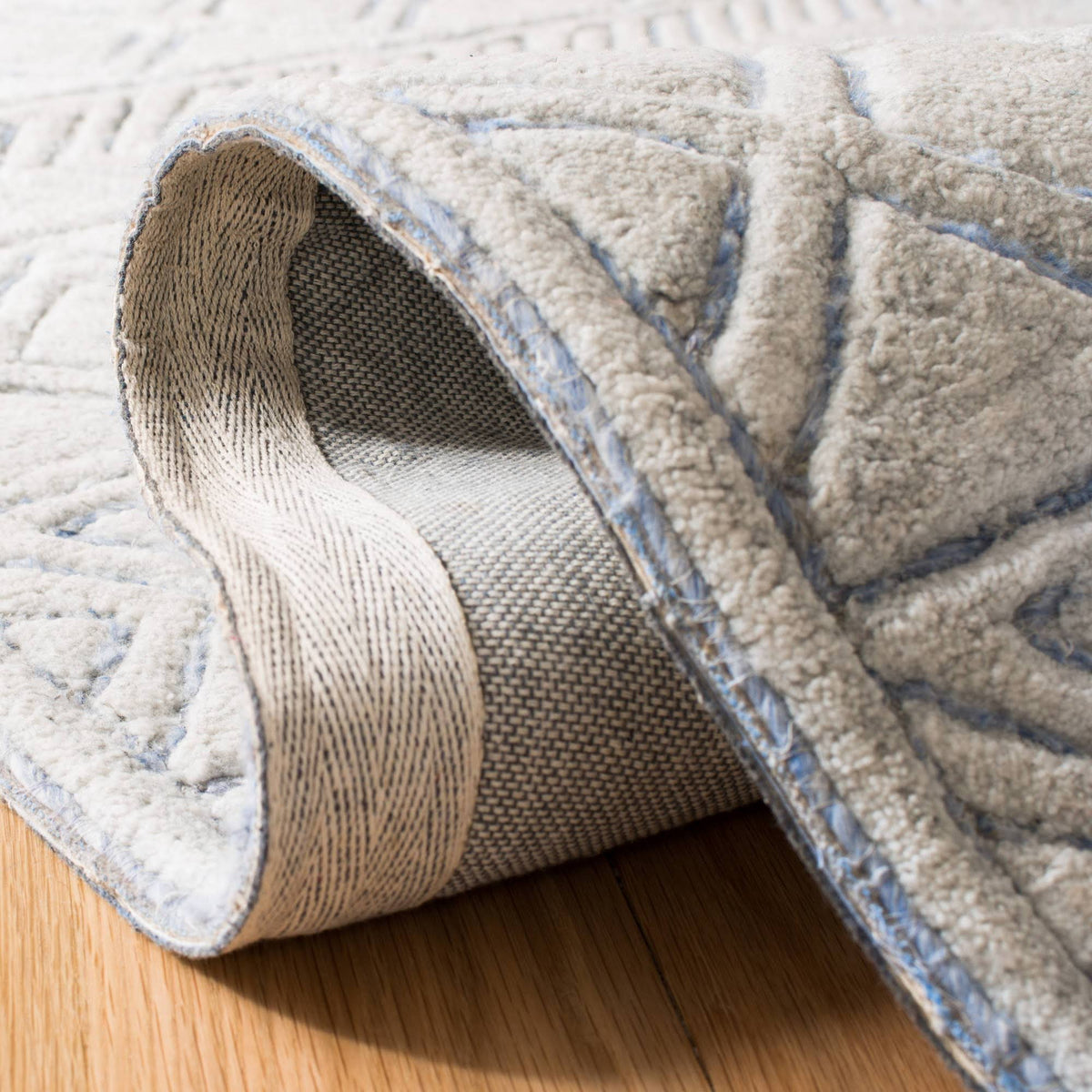 Ivory and Blue Runner F2199