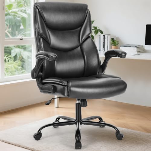 Black Ergonomic PU Leather Office Chair L345990