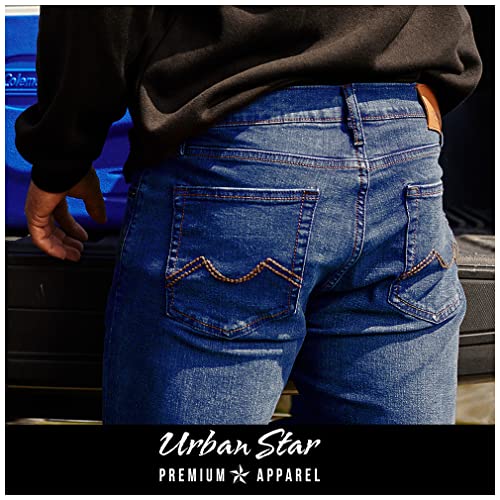 Mens Relaxed Fit Straight Leg Stretch Jeans E461138