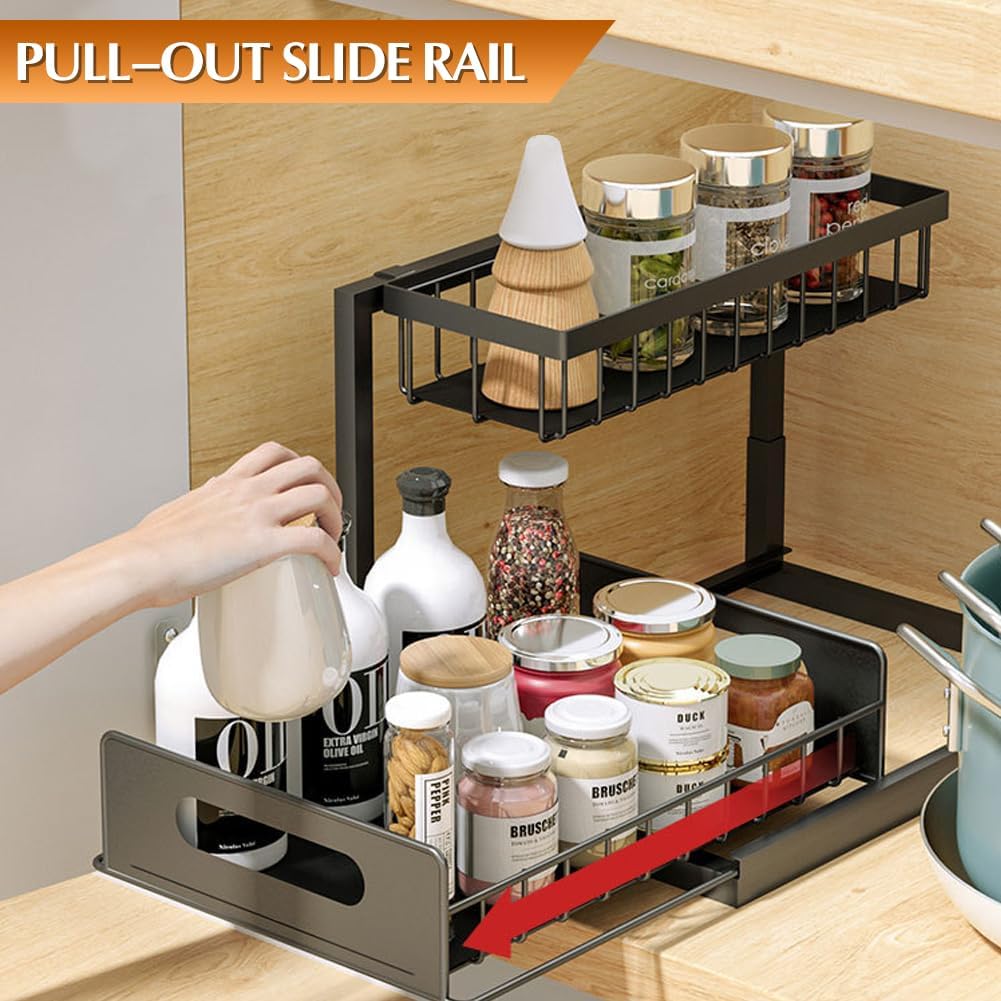 2 Pack Metal Slide Out Under Sink Organizer K41516