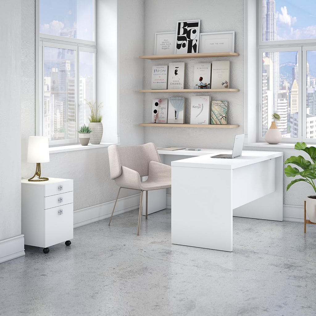 L Shaped Desk with Mobile File Cabinet W679611