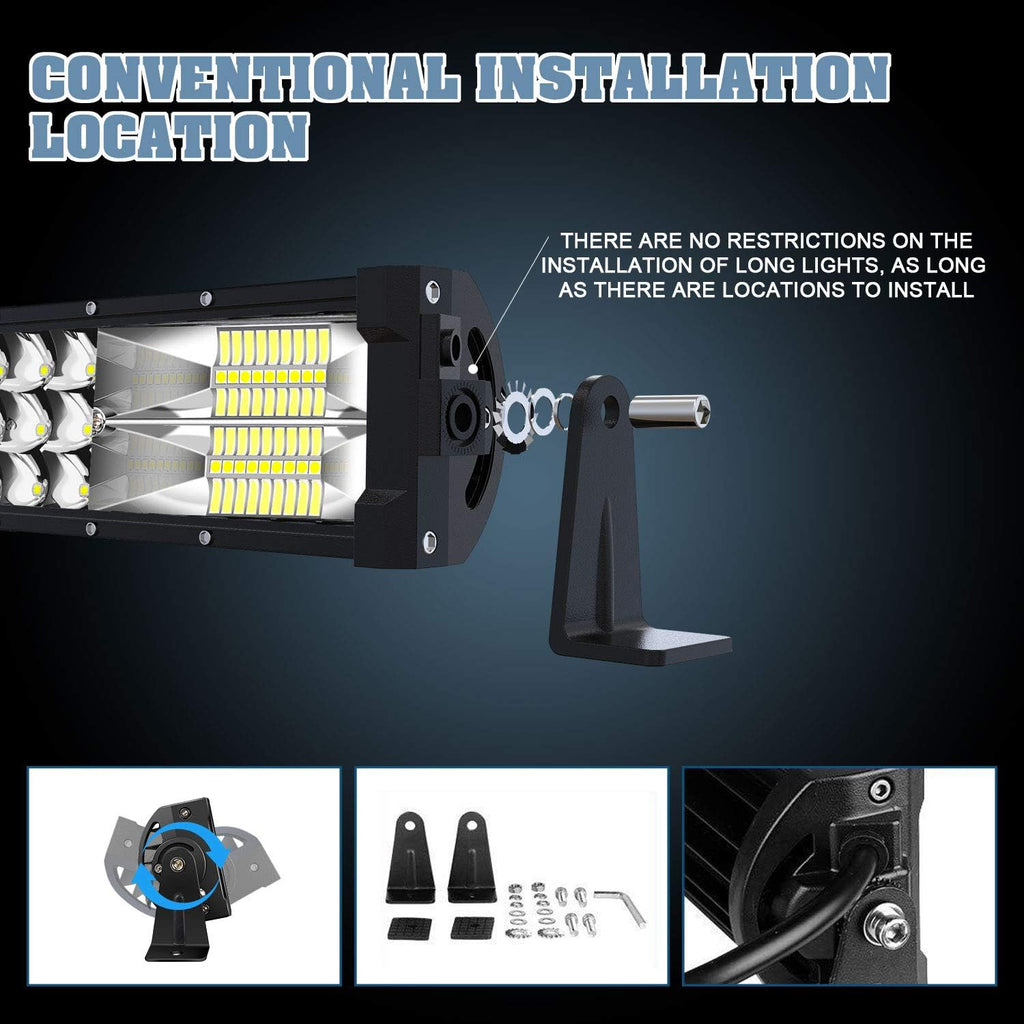 32 LED Light Bar with Wiring Harness and 4 Inch Fog Lamps I28838