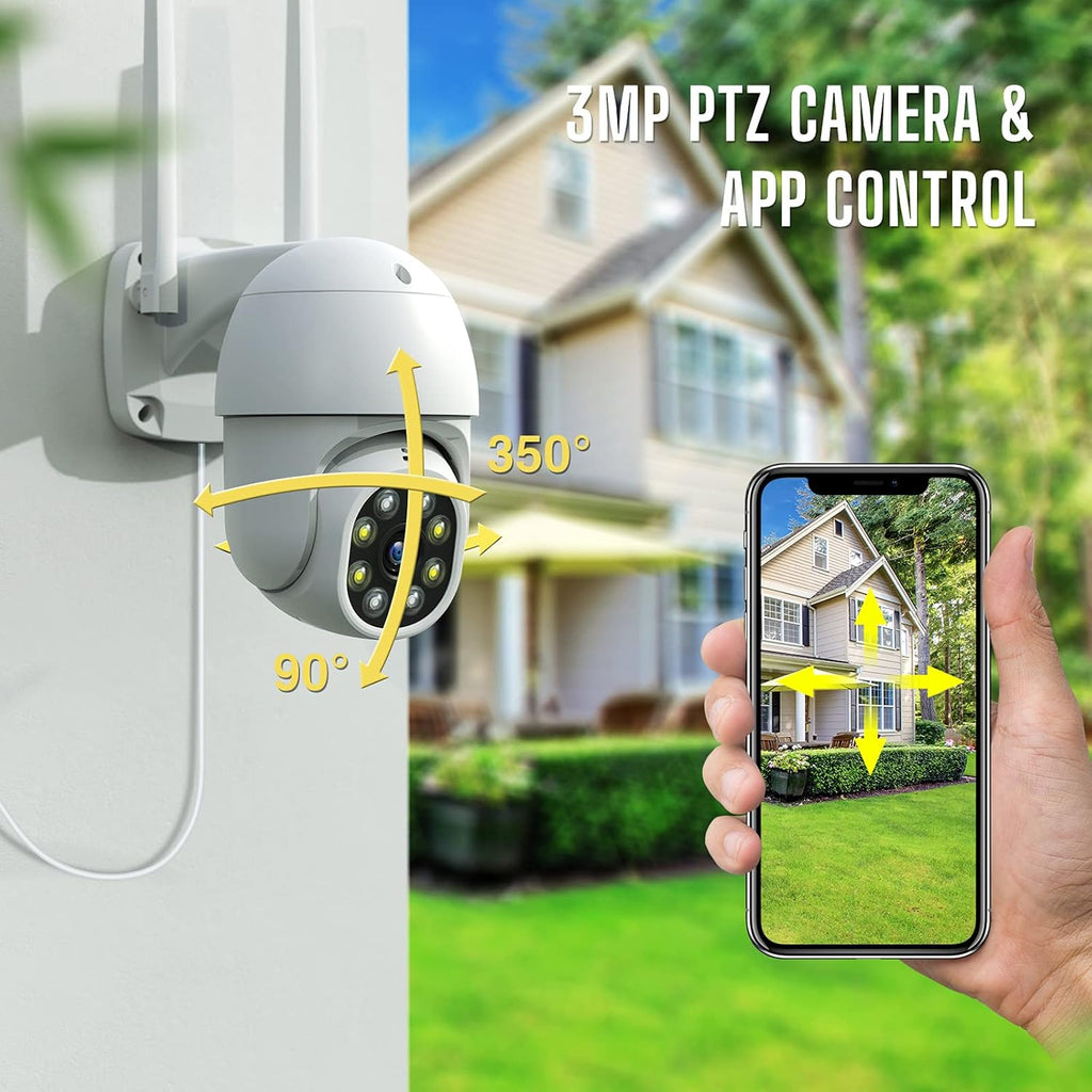 Wireless WiFi 3MP Outdoor Security Camera System with 1TB Hard Drive T4614