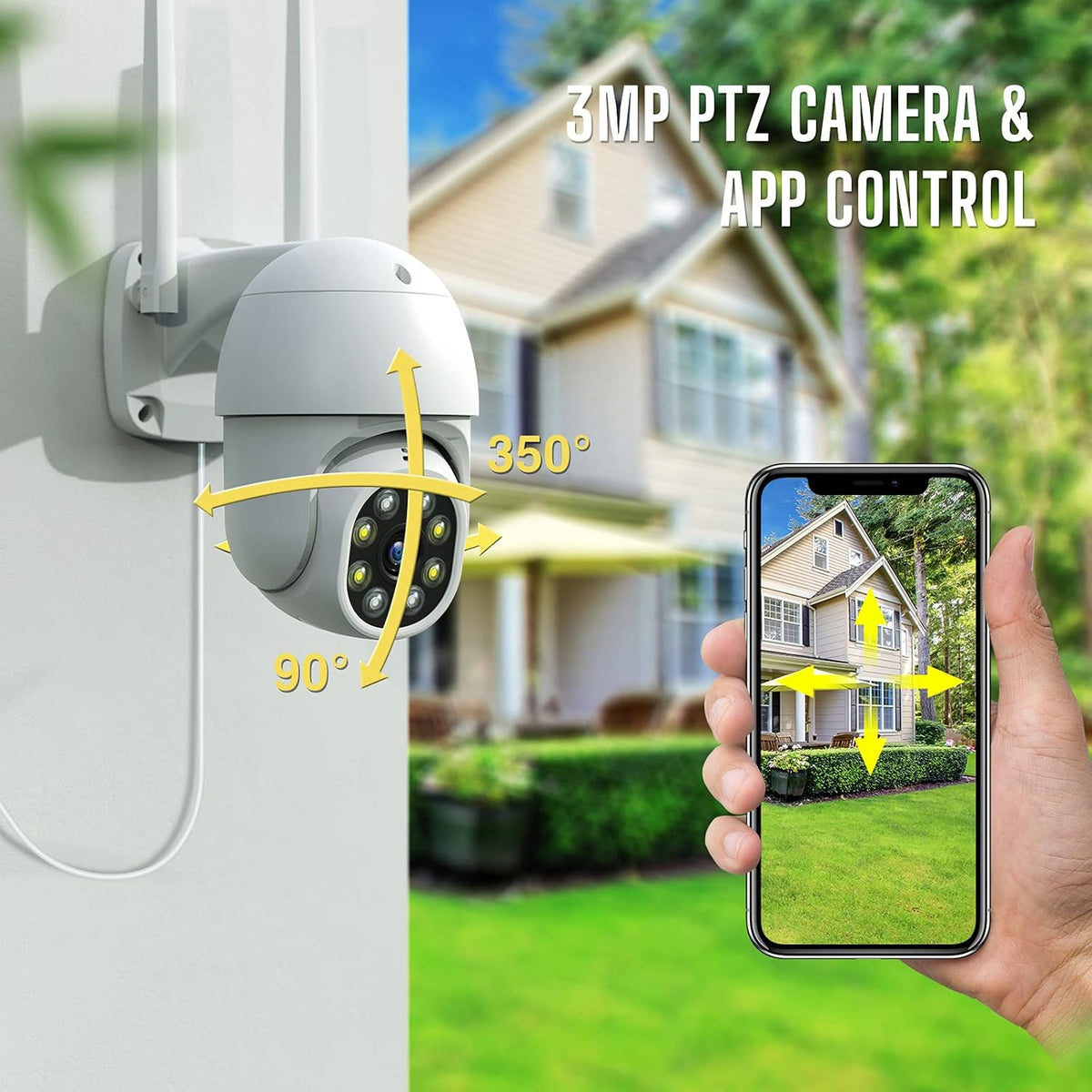 Wireless WiFi 3MP Outdoor Security Camera System with 1TB Hard Drive T4614