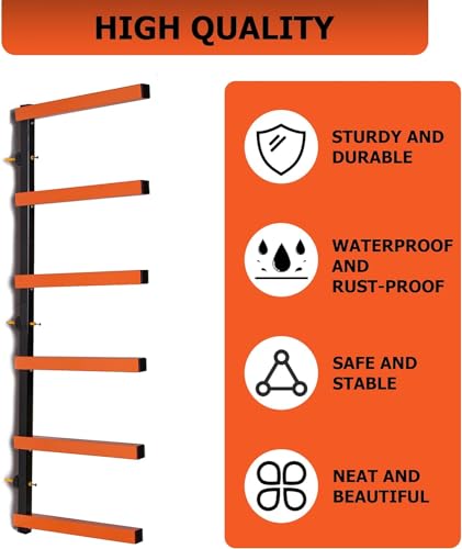 6 Levels Steel Wall Mounted Lumber Storage Rack B969
