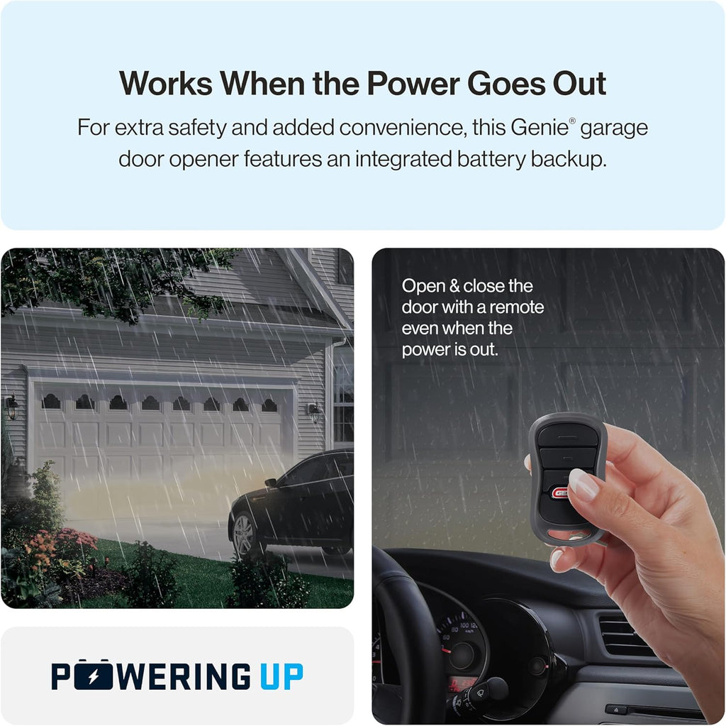 Smart Garage Door Opener with WiFi and Battery Backup, Black/White V2234