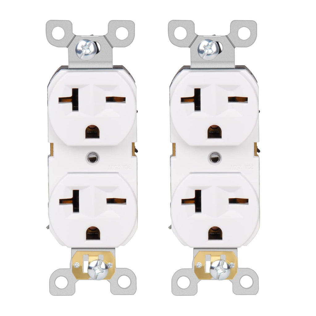 20Amp 250V White 2-Pack Electrical Receptacle Outlets H682051