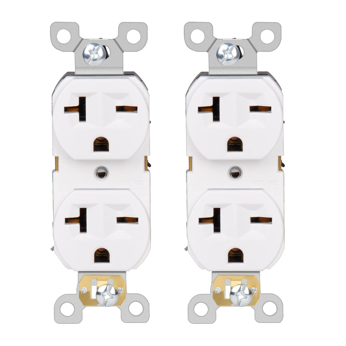 20Amp 250V White 2-Pack Electrical Receptacle Outlets H682051