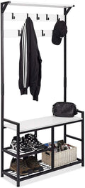 Coat Rack Shoe Bench with Metal Frame P4122