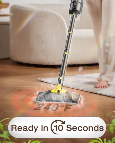 10-in-1 Steam Mop with Detachable Handheld Steamer, 350ml Tank, 2-Level Control and Swivel Head, Gray B94940