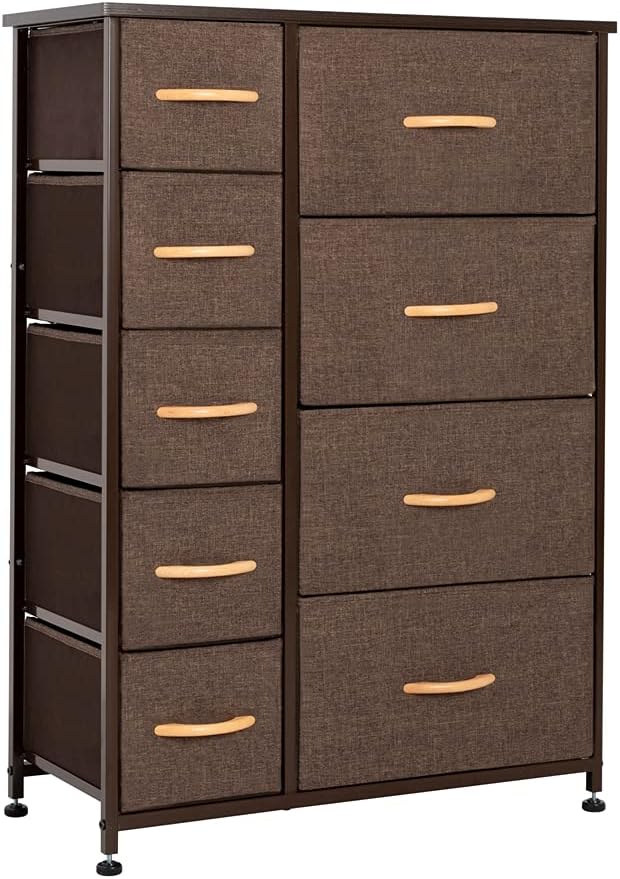 9 Drawers Vertical Dresser Storage Tower with Fabric Bins O6340