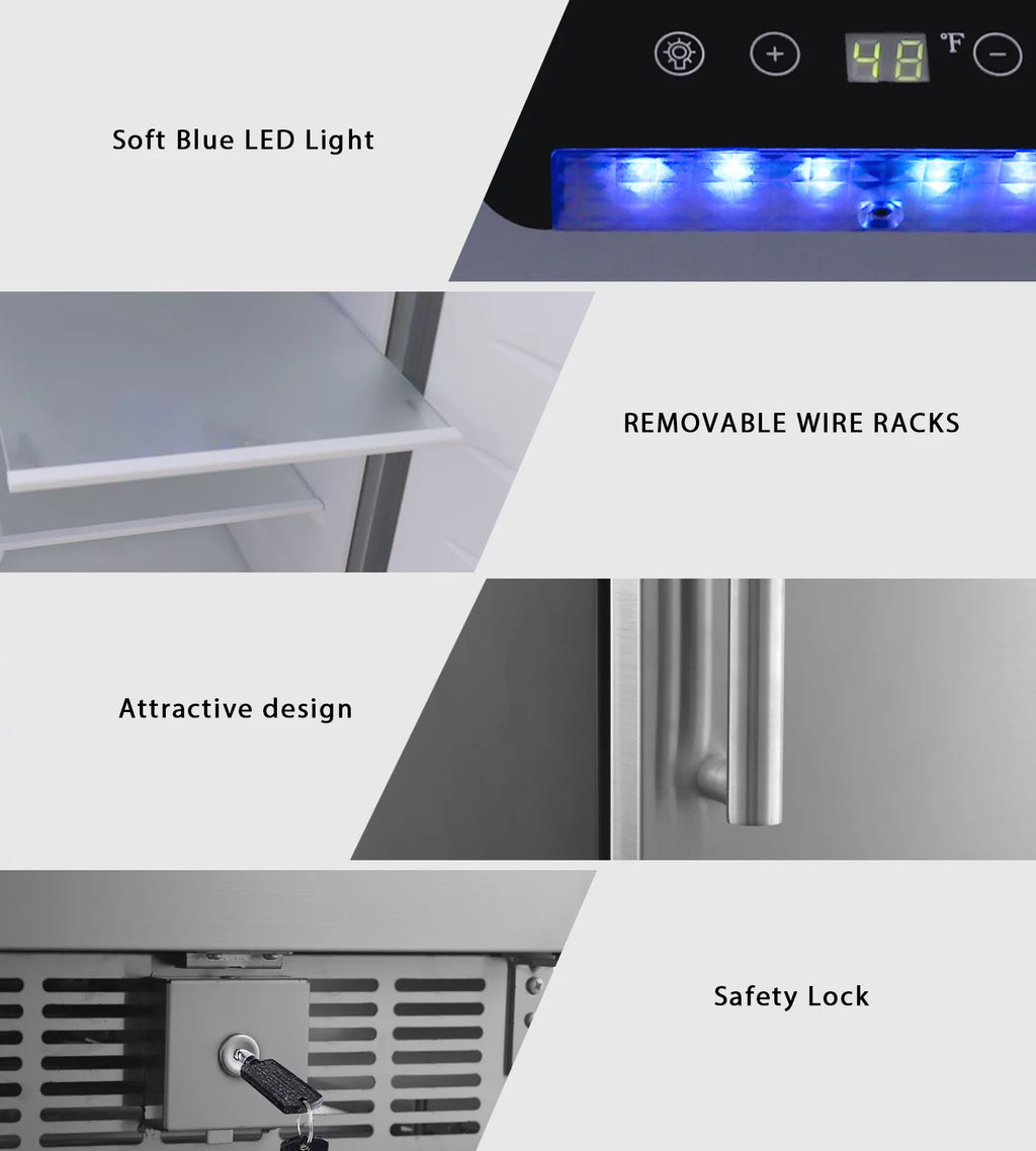 2.9 Cubic Feet Built-In Stainless Steel Mini Fridge H2204