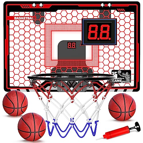 Indoor Basketball Hoop with LED Light and Scoreboard T11691