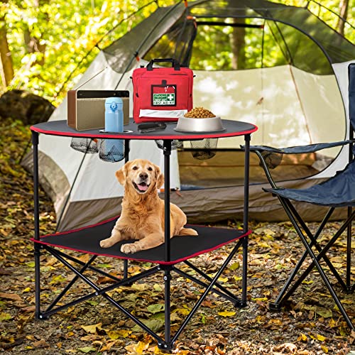 Portable Folding Camping Table with 4 Cup Holders & Carry Bag G26823