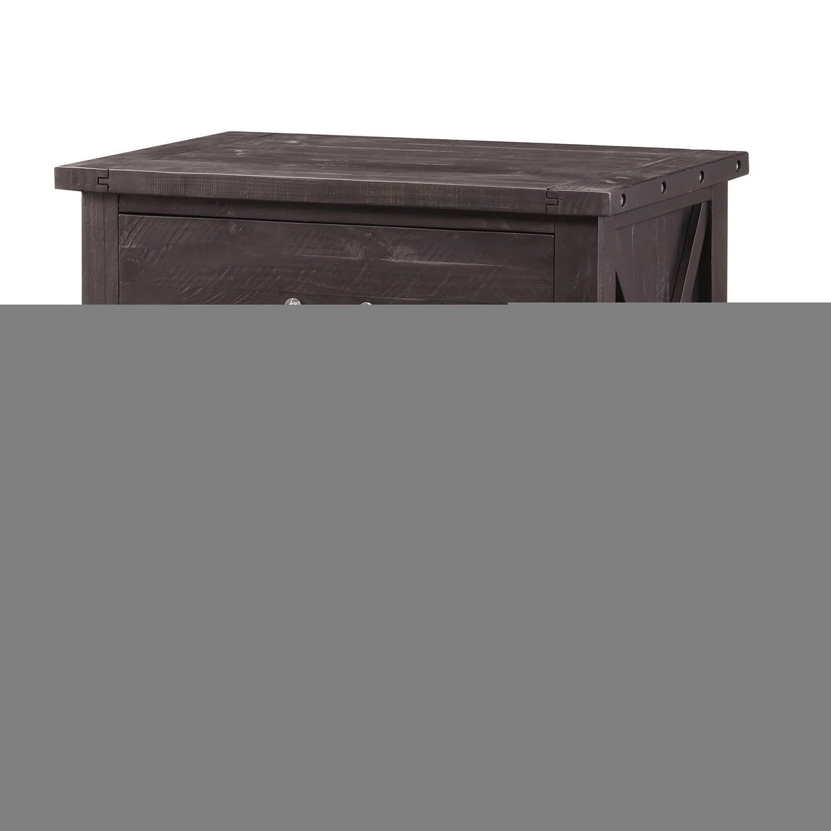 Cafe Brown Two Drawer Wooden File Cabinet with Metal Handle Pull L2492