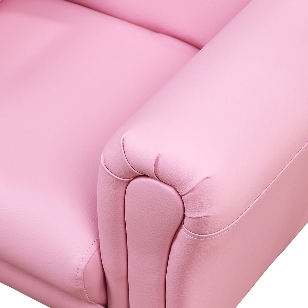 Pink Kids Sofa Chair with Ottoman O752498