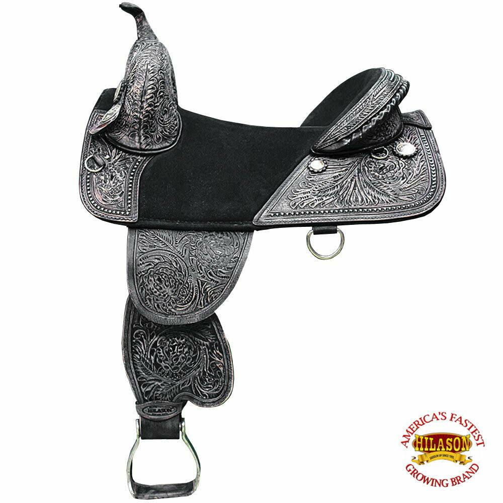 16 in Western Horse Saddle Treeless Trail Barrel Leather F150254