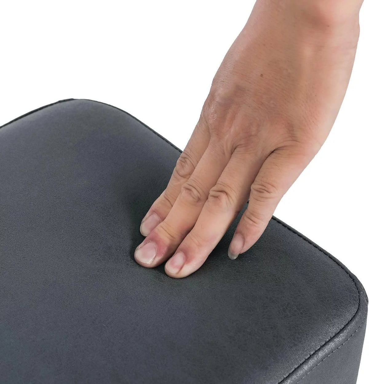 Fabric Rectangular Ottoman Footstool Dark Gray P983
