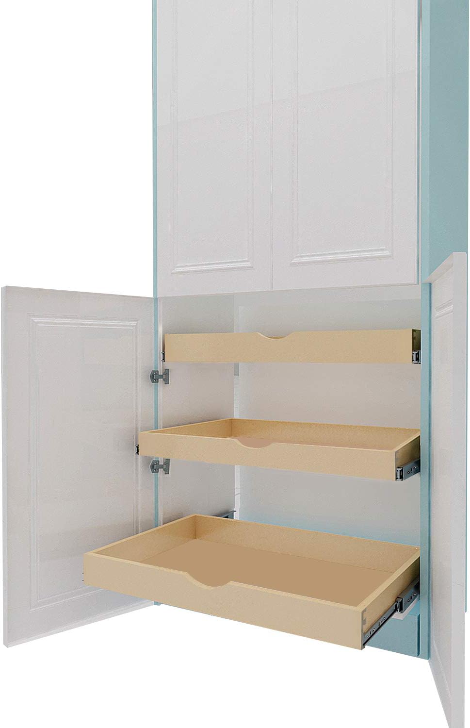 Slide Out Cabinet Shelf Pull-Out Wood Drawer Storage, Soft-Close, Pack of 2 E97414