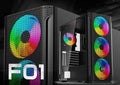 ATX Desktop Gaming Computer Case with Tempered Glass Side Panel T614935